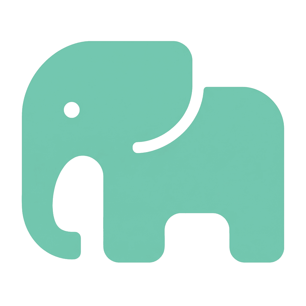 Elderwise logo — minimalist mint elephant mark representing the Elderwise AI Companion